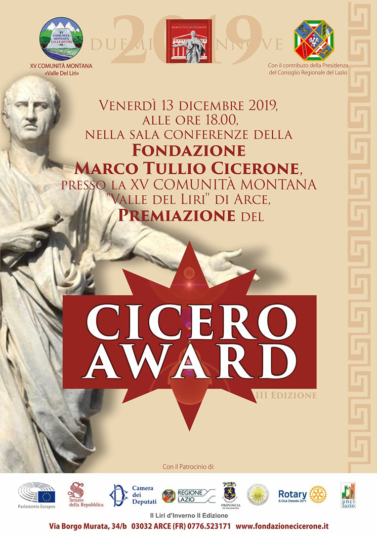 Premio "Cicero Award 2019" ad Arce