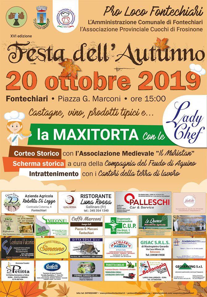 Festa d'Autunno e Maxi Torta: Fontechiari 20 Ottobre 2019