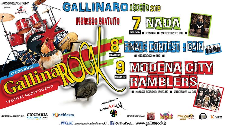 &quot;Gallina Rock&quot; con Nada e i Modena City Ramblers : Gallinaro dal 7 al 9 Agosto